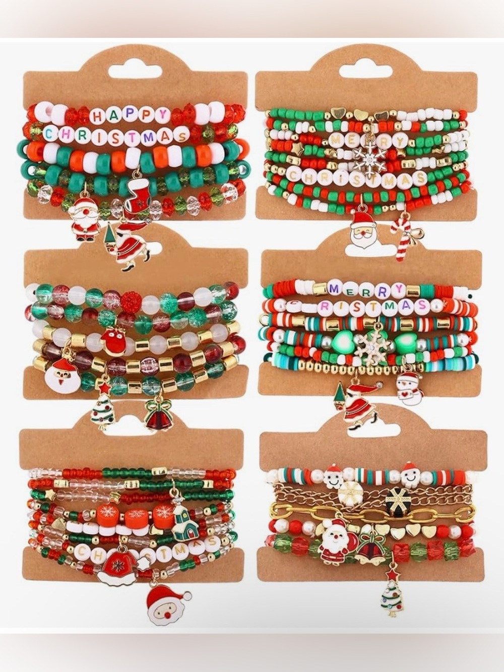 BUY NOW — Set of 6 Christmas Bracelets - Picked At Random